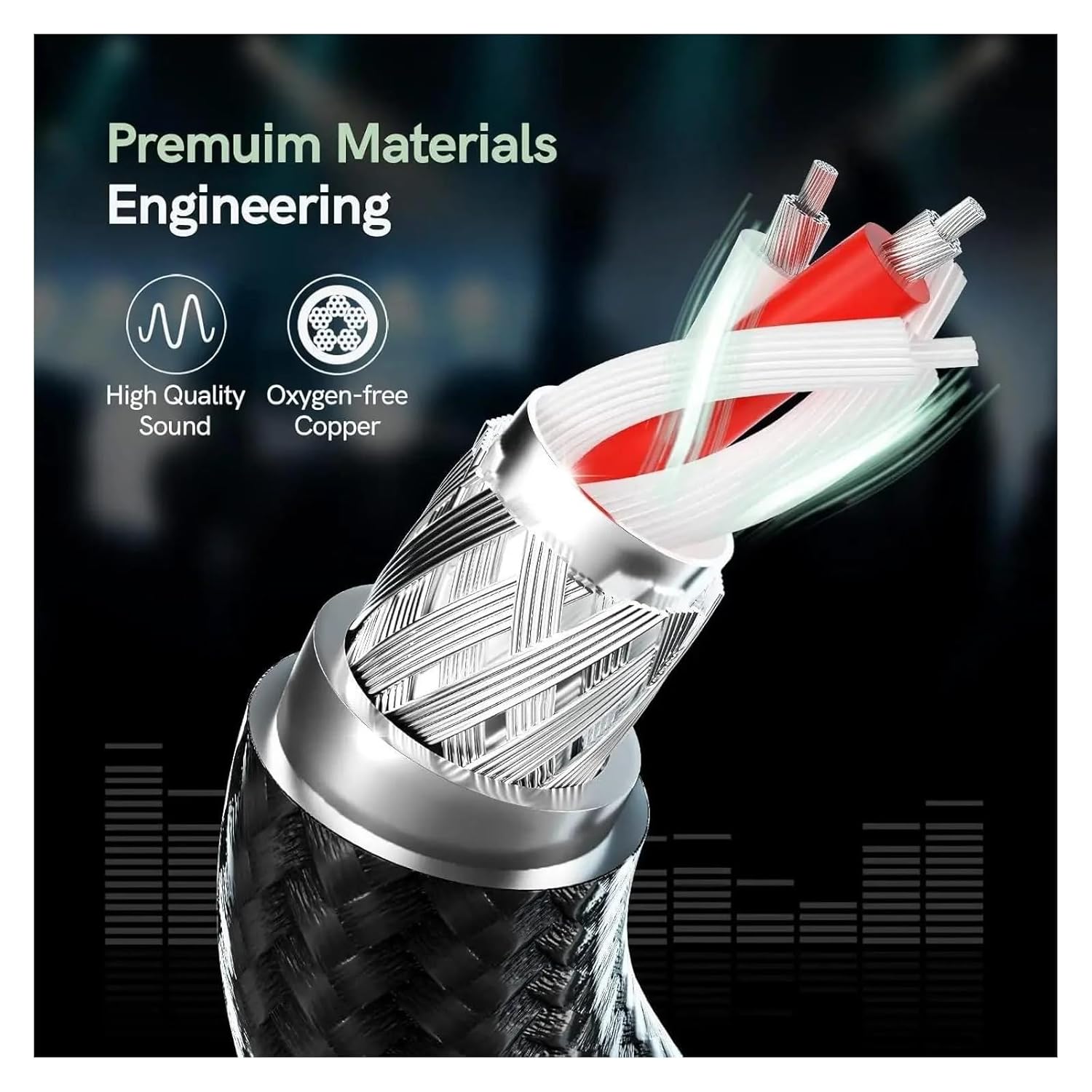 Guitar Audio Cable 6.35mm to Cable Dual 1/4 Male to Dual Male Stereo Cable for Guitar Receiver Speaker Amplifier Home Theater(6.35 to RCA,10m)