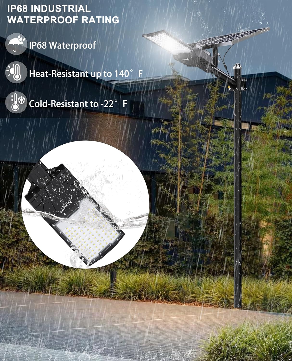 JAYNLT X-18000W Solar Street Lights Outdoor, 6500K Ultra-Large Parking Lot Lights Commercial Dusk to Dawn,IP67 Waterproof Solar Power Flood Security Lamps for Playground,Garage