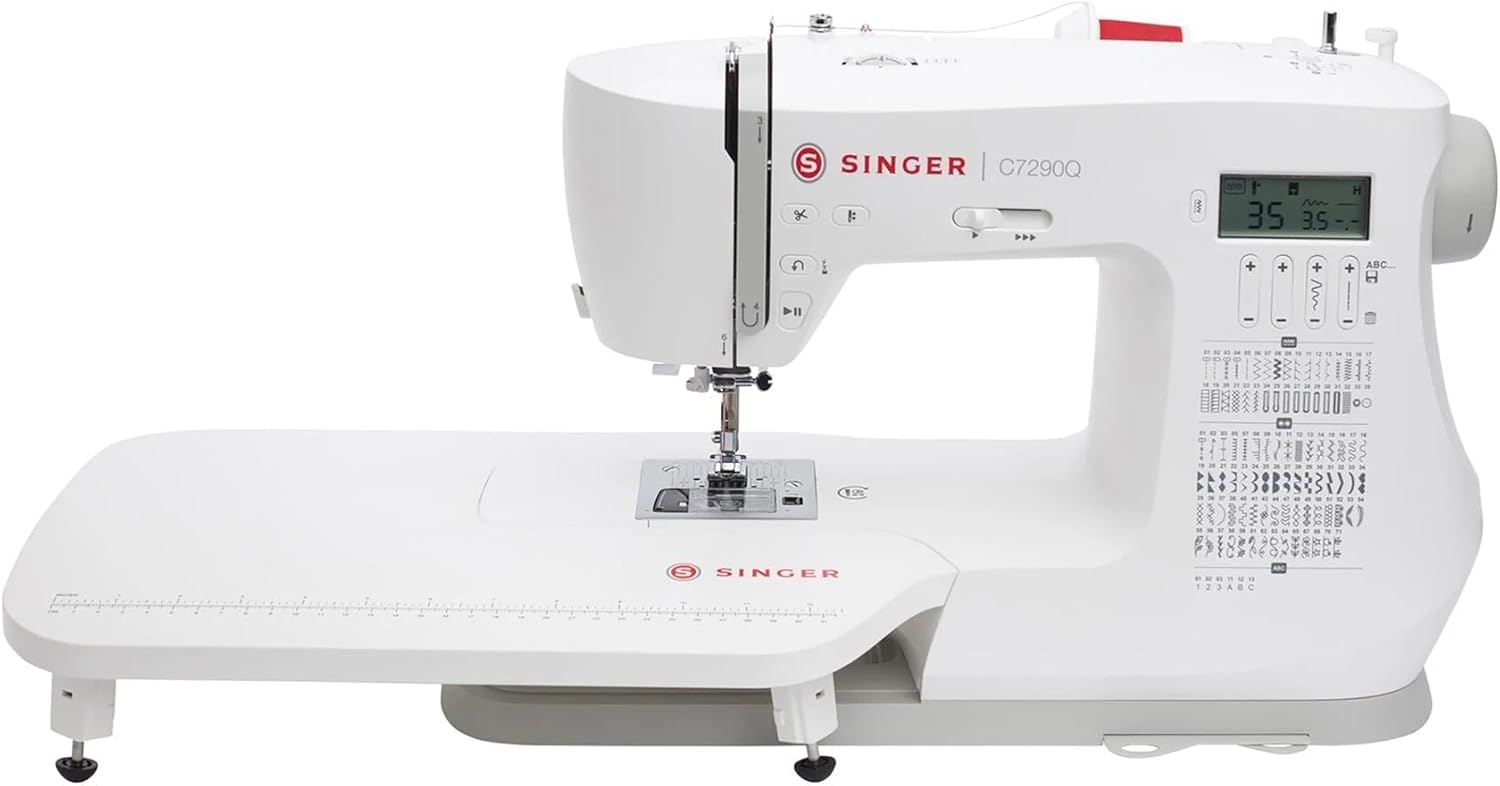SINGER C7290Q Computerized Sewing & Quilting Machine with Extension Table, 12 Presser Feet & Accessories|417 Stitch Applications, 1-step Buttonhole Styles, Alphabet, LCD & Built-in Needle Threader