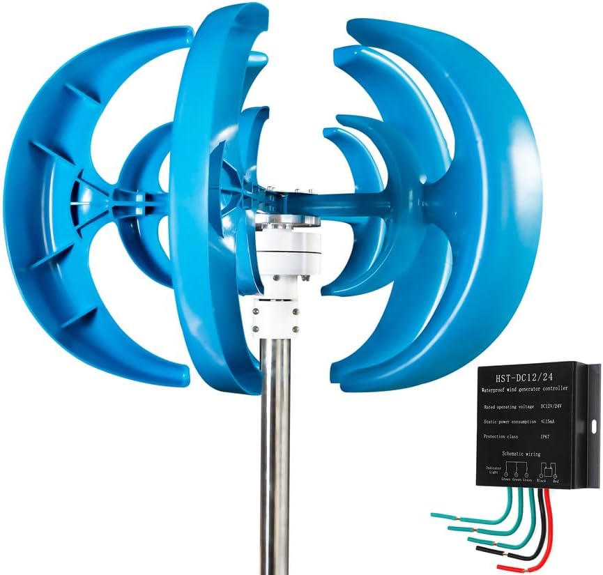 12000W No Noise 5 Blade Small Wind Turbine,12V 24V 48V Magnetic Levitation Wind Turbine with MPPT Controller for Home