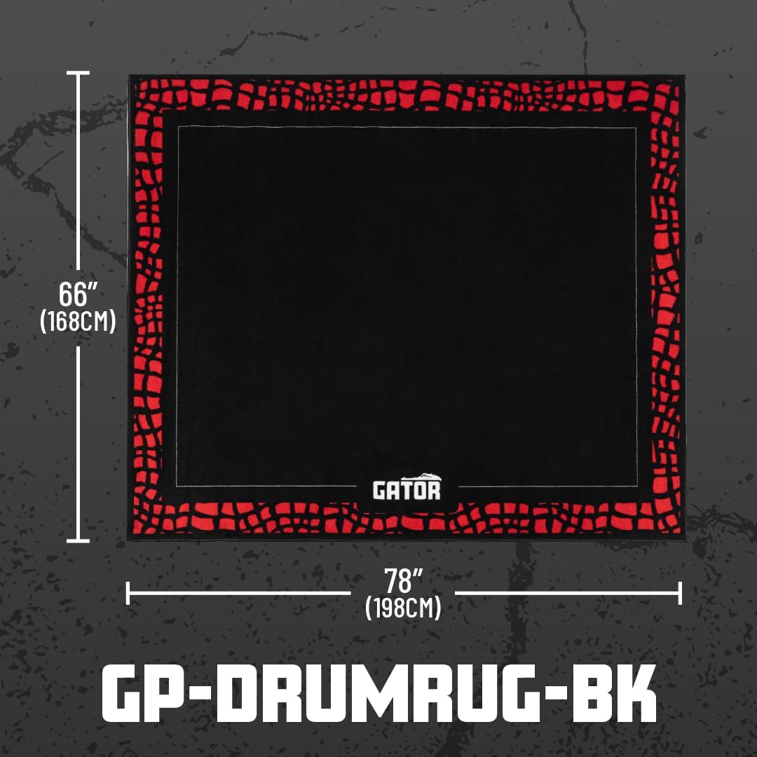 Gator Cases Drum Rug with Non-Slip Grip Backing, 78