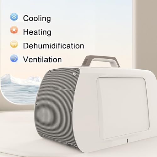 5400 BTU Portable Camping Air Conditioner and Heater 3 Wind Speed Adjustment Bluetooth Speaker Drainage-free Cooling AC for Home Outdoor Tent(110v)