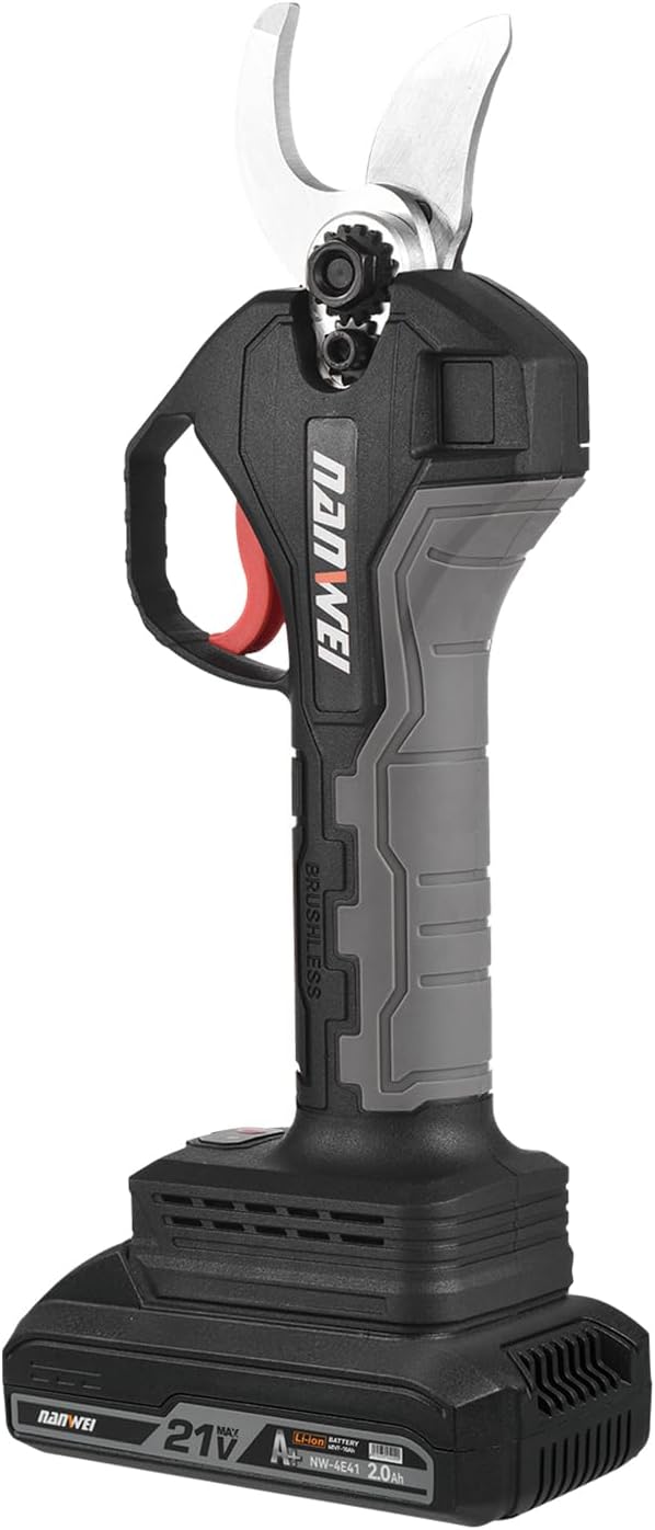 Weytoll 21V Brushless Cordless Electric Pruning Shears Rechargeable 10Ah Lithium Battery Powered Tree Branch Pruner Garden Clippers 30mm Cutting Diameter with Replacement Blade 2000mAh