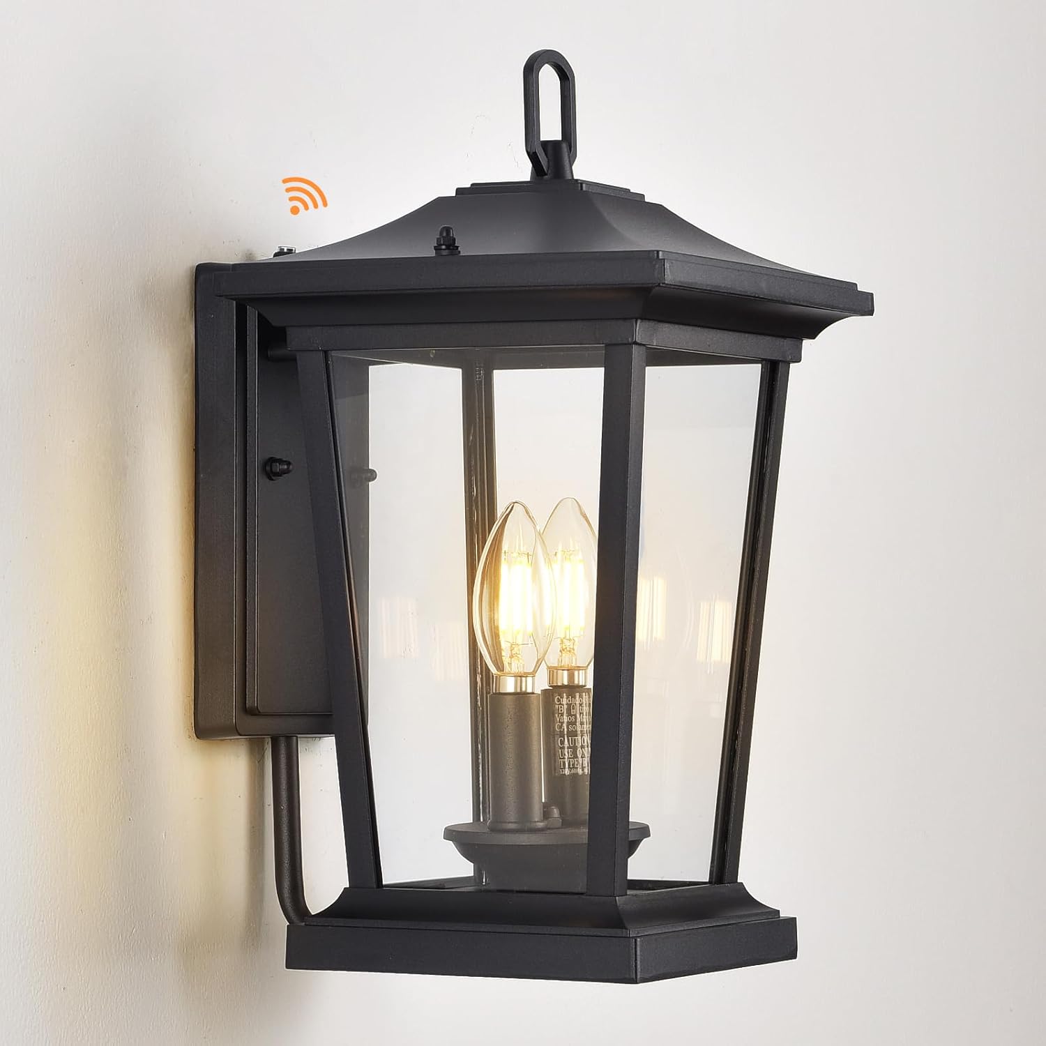 Dusk to Dawn Outdoor Wall Lantern, Large Exterior Wall Sconce Light Fixture with E12 Base, Waterproof Wall Mount Light, Outdoor Wall Light for Porch