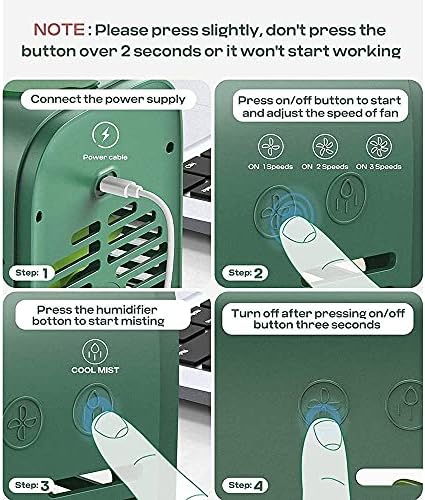 Upgrade Mini Air Conditioner USB Portable Air Conditioner Household Air Cooler Cooling Humidifying Desktop Air Conditioner Fan-White.