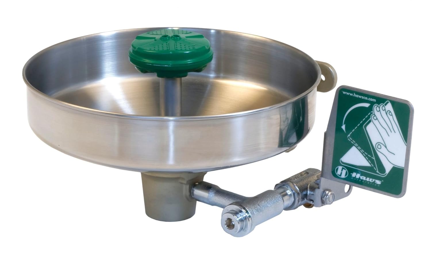 Haws 7360BT-7460BT Eye/Face Wash Station with Trap, Wall, Stainless Steel