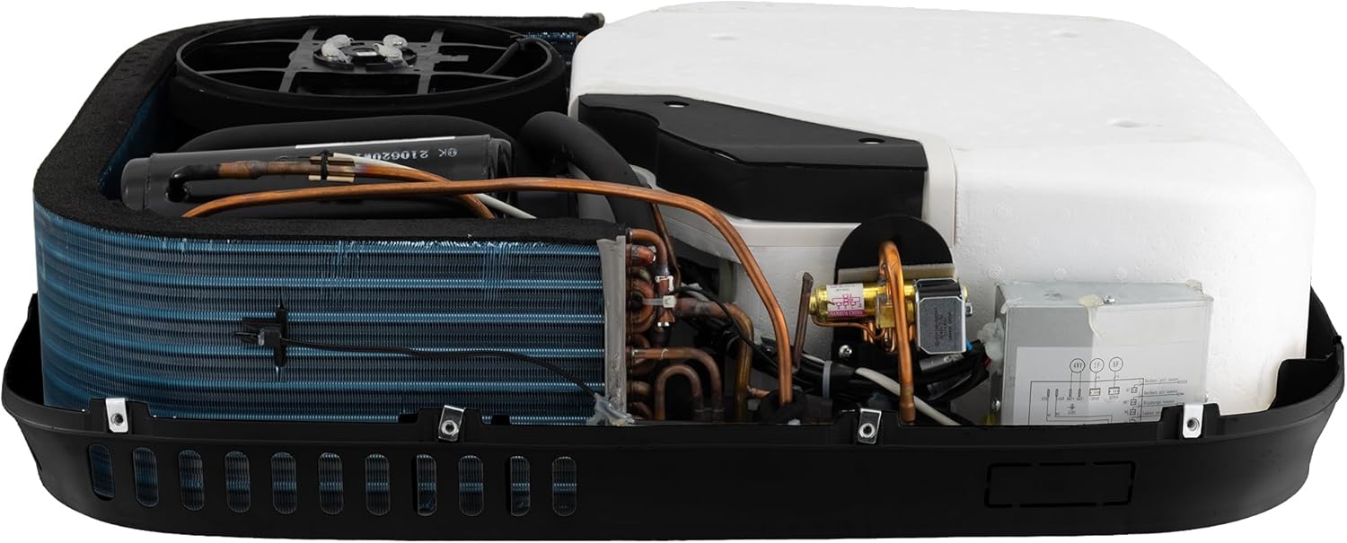 RecPro RV 48V Air Conditioner Non-Ducted Low Profile | With Heat Pump for Heating or Cooling | RV AC Unit (Black, 9.5K BTU)