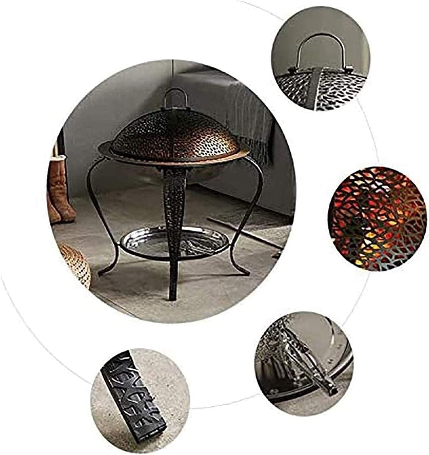 Outdoor Fire Pits, Portable Bonfire FirePits for Outside Wood Burning with Spark Screen and Fireplace Poker, Suitable for Backyard Garden Patio Bonfire Heating, Camping and BBQ