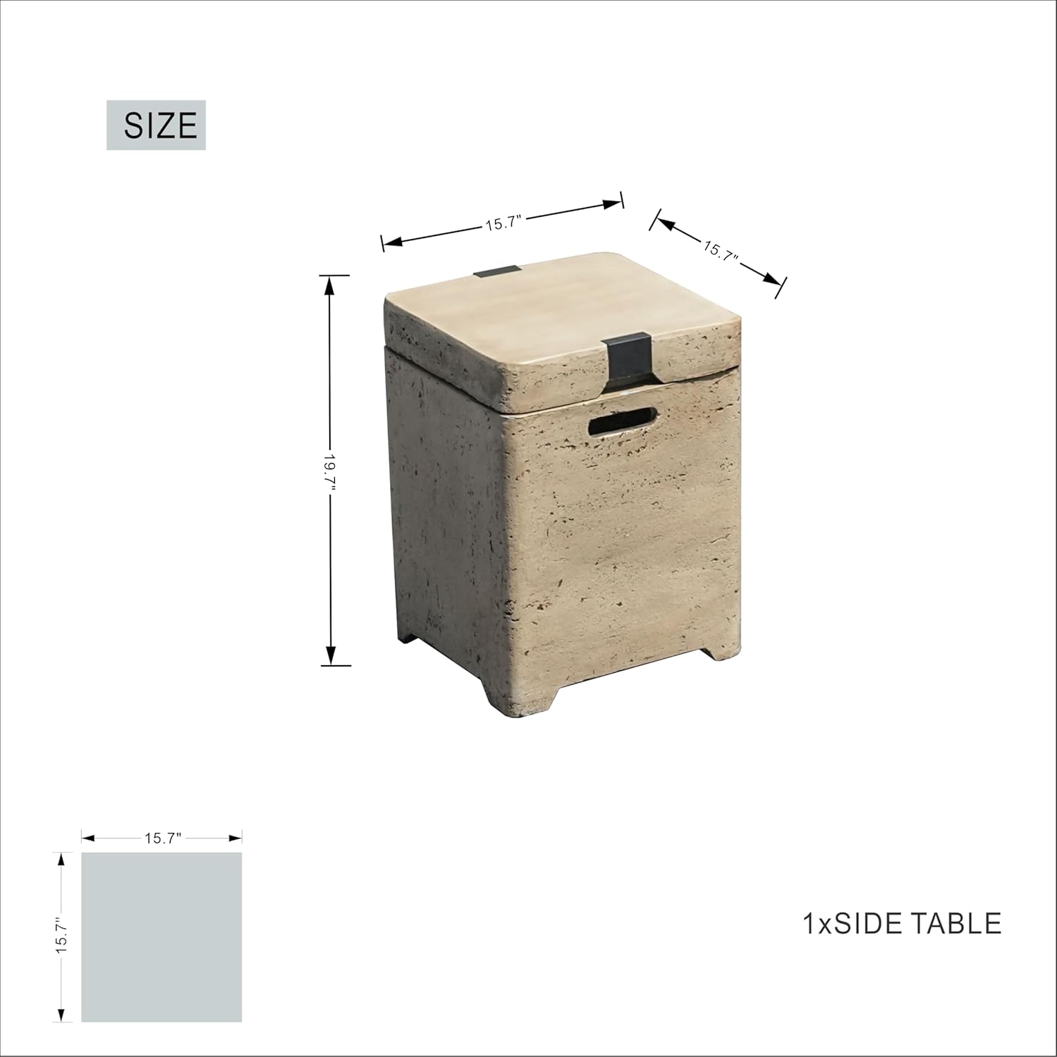 2 Piece 42-Inch Outdoor Fire Pit Table with 40,000 BTU Propane Gas, 3 in 1 Fire Pit, Baking Sheet, Wind Guard & 16-Inch Tank Side Table for Garden, Backyard, Deck & Pool, Brown