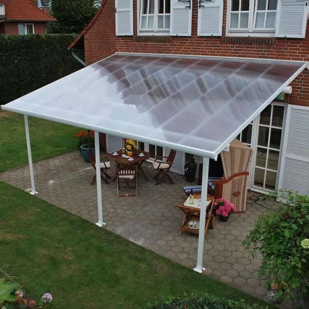DAZULI Greenhouse Polycarbonate Sheet Easy to Bend & Cut Roofing Panel Insulation Glassfiber Shatter Resistant Garden Rainproof Canopy Cover(Size:59.1''x9.8',Color:Clear)