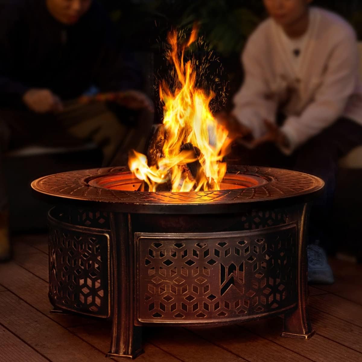 Outdoor Wood Burning Firepit Grills Barbecue Oven Indoor Heating Stove Charcoal fire Pit Home Grill fire Pit Patio Outdoor Barbecue Table