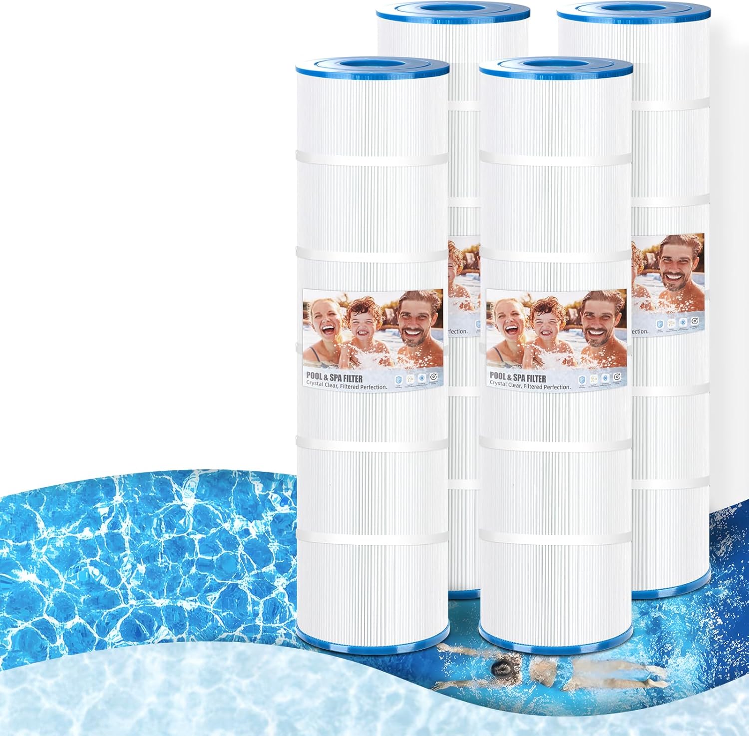 4Pack C4030 Pool Filter Cartridges Replacement For Unicel C-7488, FC-1226, Pleatco PA106, Hayward C4030 C4025 C4020 C4520 C4500 C4000 C4000S CX880XRE-Certified with NSF50 for Material Safety,106 Sq.ft