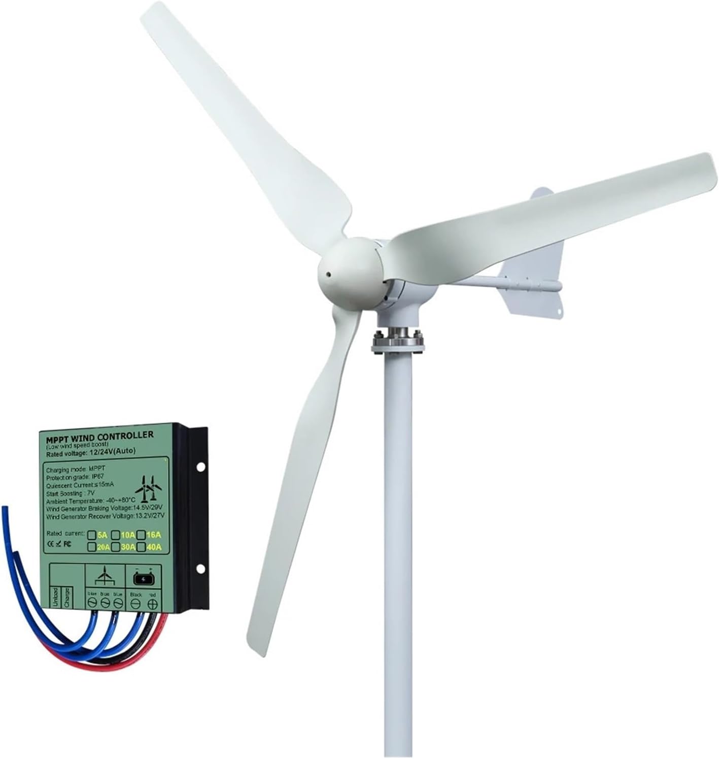 3KW 5KW Horizontal Wind Turbine Generators with Low Speed and Low Noise with Controller for Home Street Lighting Industrial Energy(5KW Hybrid Control,96V)