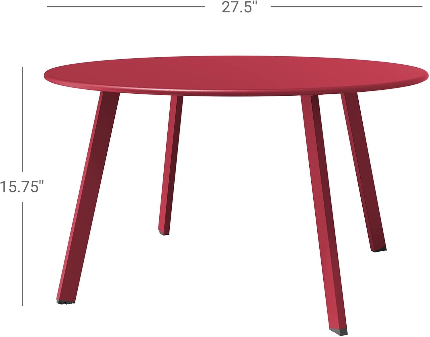 Grand patio Round Steel Patio Coffee Table Weather Resistant Nesting Tables Including One Large Side Table and One Small End Table, (Red, 2PC)