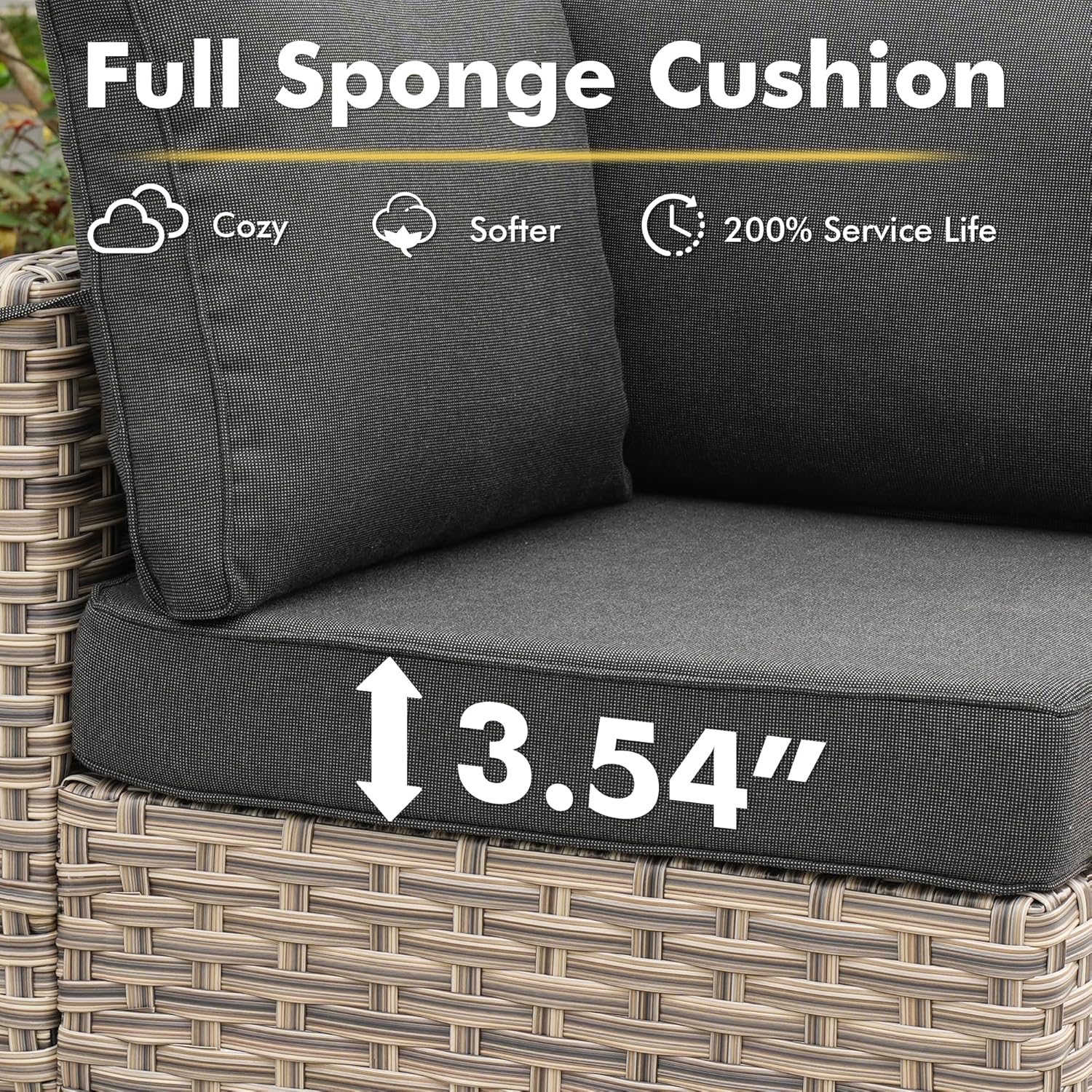 11-Piece Outdoor Sectional Sofa Set w/ 54