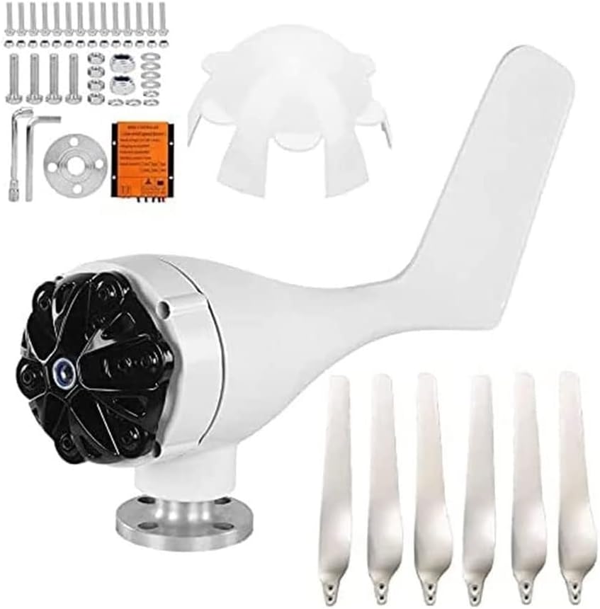 400W Wind Turbine Generator, 6 Blade 12V 24V Wind Generator Kit with Controller, Wind Power Generator for Marine, RV, Home, Windmill Generator for Home Farm Street Lamps