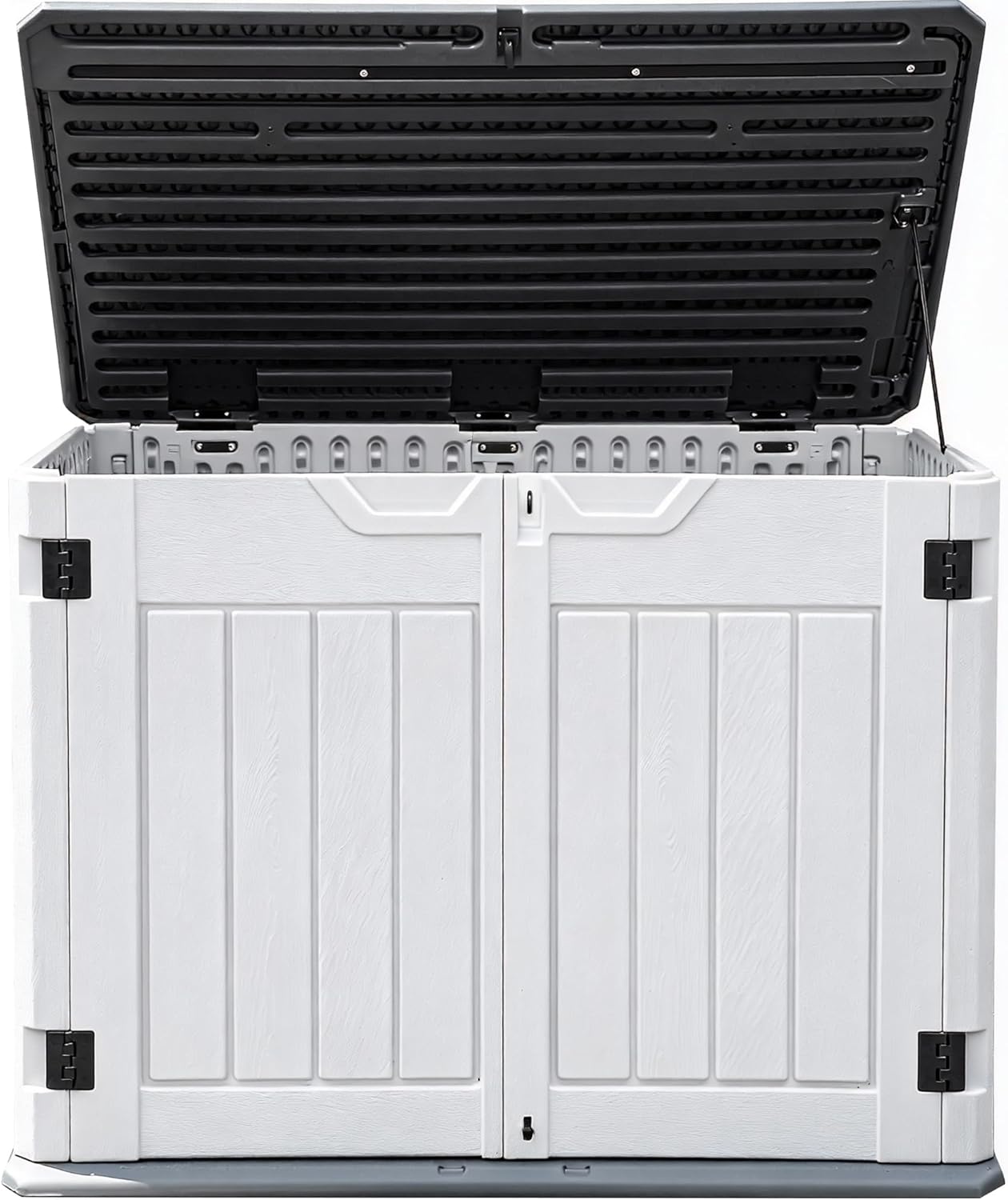 DWVO Outdoor Weather-Resistant Horizontal Storage Shed, 35 Cu Ft Capacity, Lockable and Waterproof, Suitable for Storing Garden Tools, Light Gray