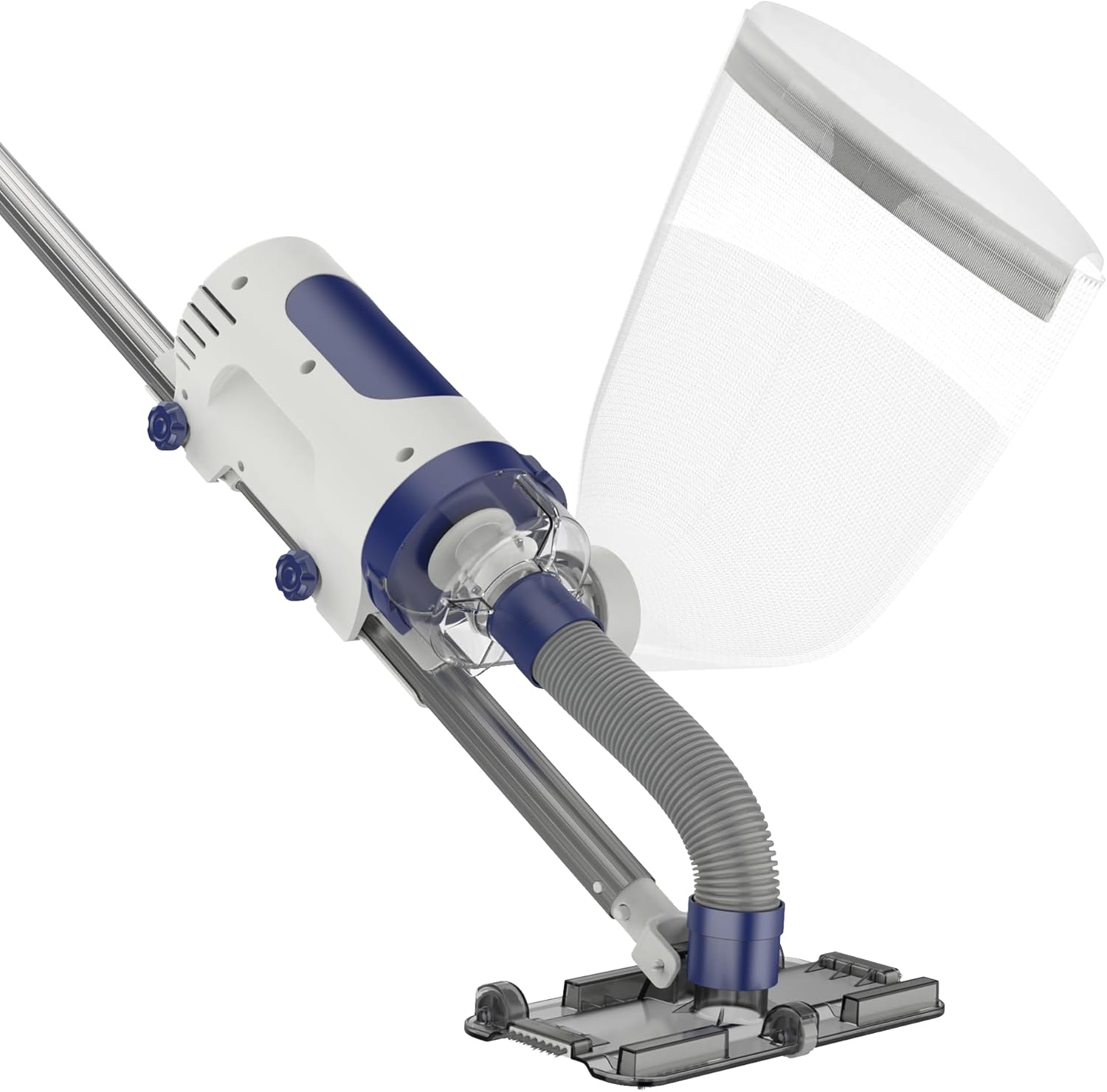 Aqua EZ RPV901 Ultra-Powerful Rechargeable Pool Vacuum – Cordless, 30-Min Runtime, Works in All Pools, Includes 2 Vacuum Heads, Compatible with All Standard Vac Heads, Attaches to Any Pool Pole