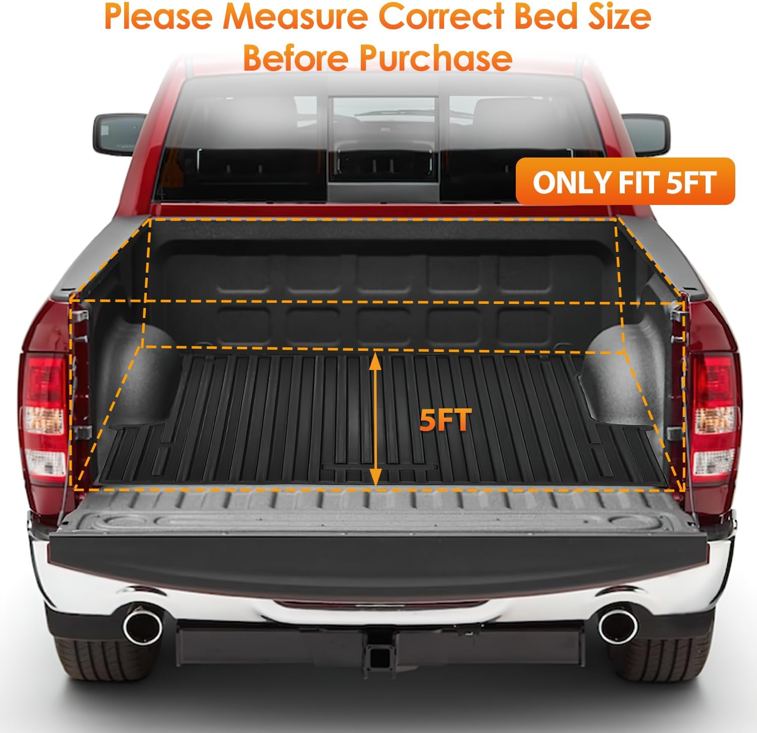 Nilight Soft Tri-fold Truck Bed Tonneau Cover Compatible with Honda Ridgeline 2017 2018 2019 2020 2021 2022 2023 2024 2025-5ft