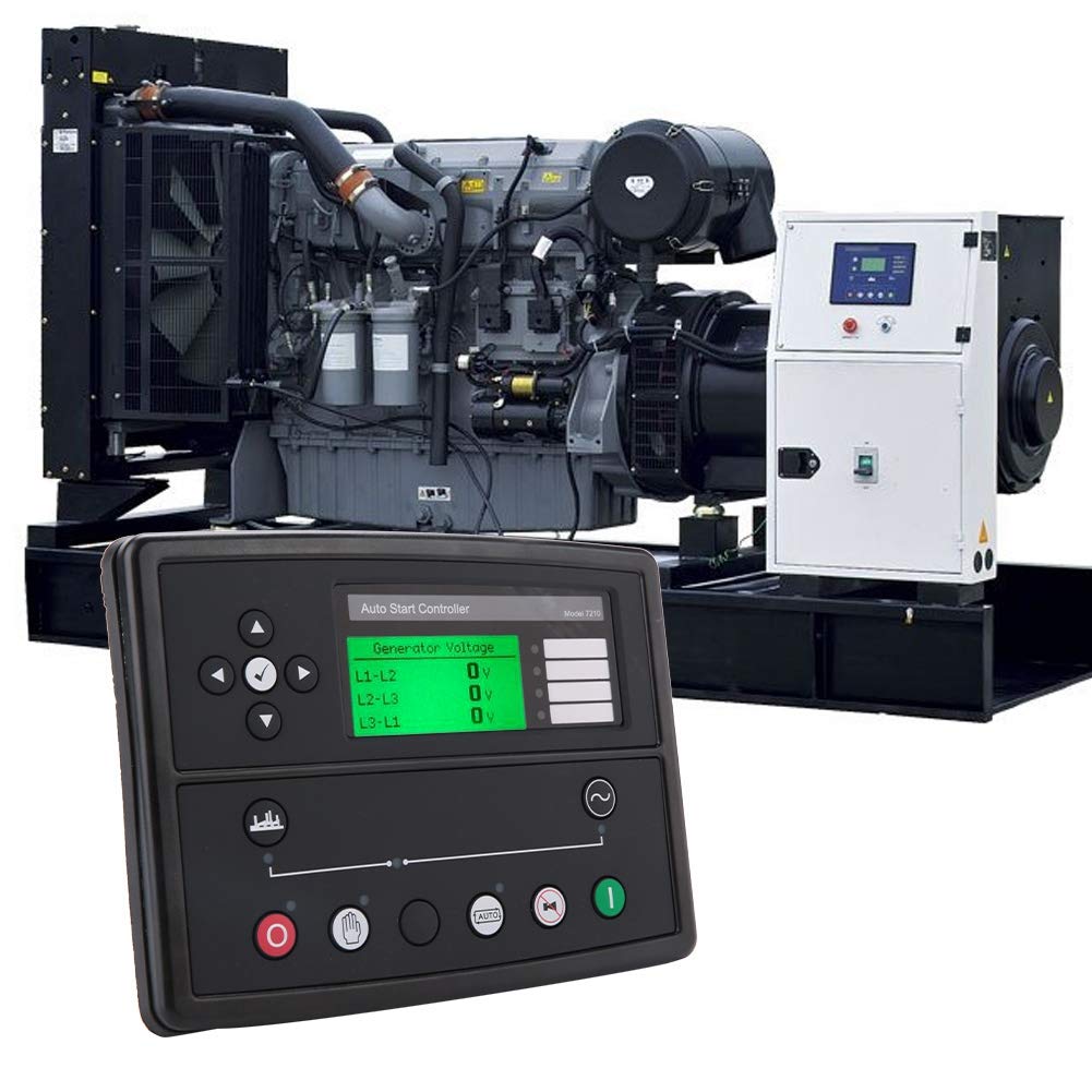 Vikye Generator Controller, DSE7210 Plastic, 3 Phase Generator Sensing, Power Monitoring, Dual Mutual Standby with Load Balancing Timer, Gasoline, Black
