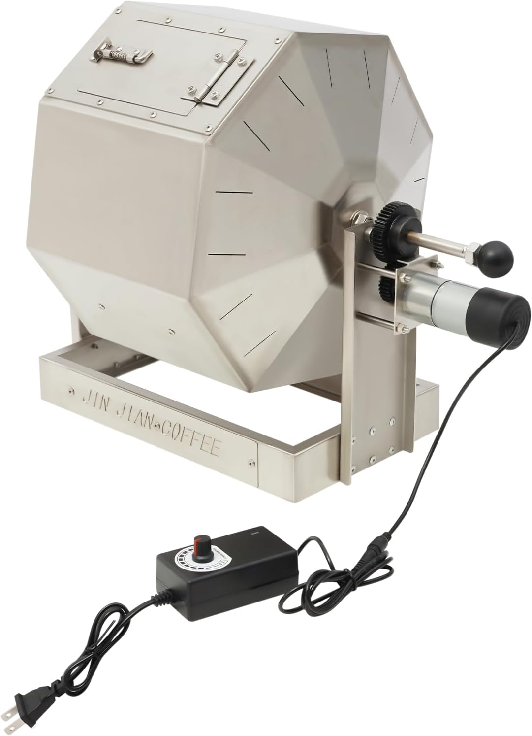 Coffee Bean Roaster, 14.5L/3.83Gal Electric Coffee Bean Baker Peanut Roaster Stainless Steel Electric Peanut Roaster Commercial Automatic Rotary Gas Burner Drum Roaster Machine for Home Restaurant