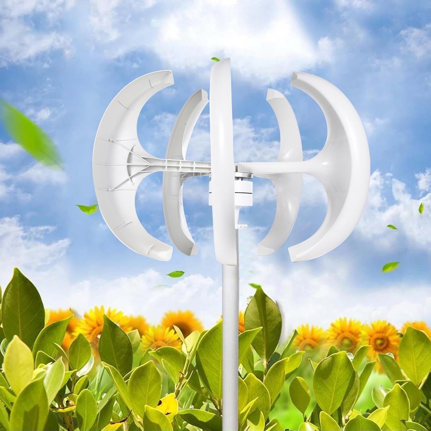 Vertical Wind Generator | 5 Leaves Wind Generators Home,Silent Efficient Wind Generators for Home Street, Harnessing 360-Degree Wind Direction for Home Street