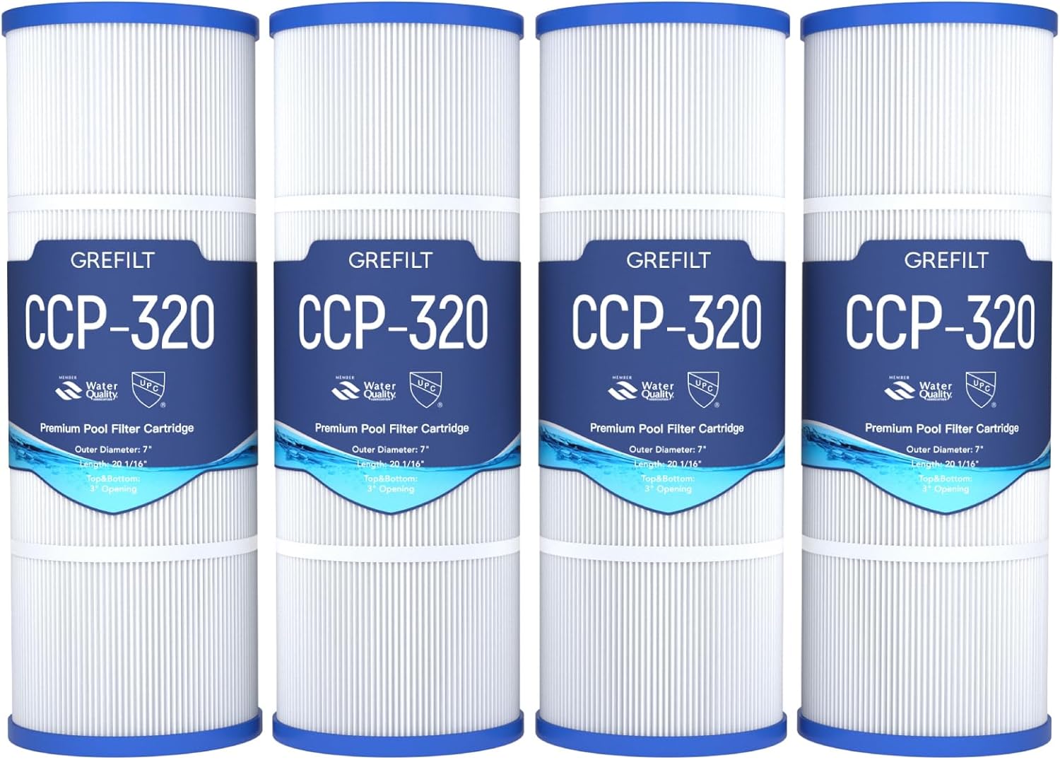 4-Pack CCP320 Pool Filter Cartridges, Compatible with Pentair Clean & Clear Plus 320, Replaces Pentair R173573, Pleatco PCC80-PAK4, 320 sq.ft