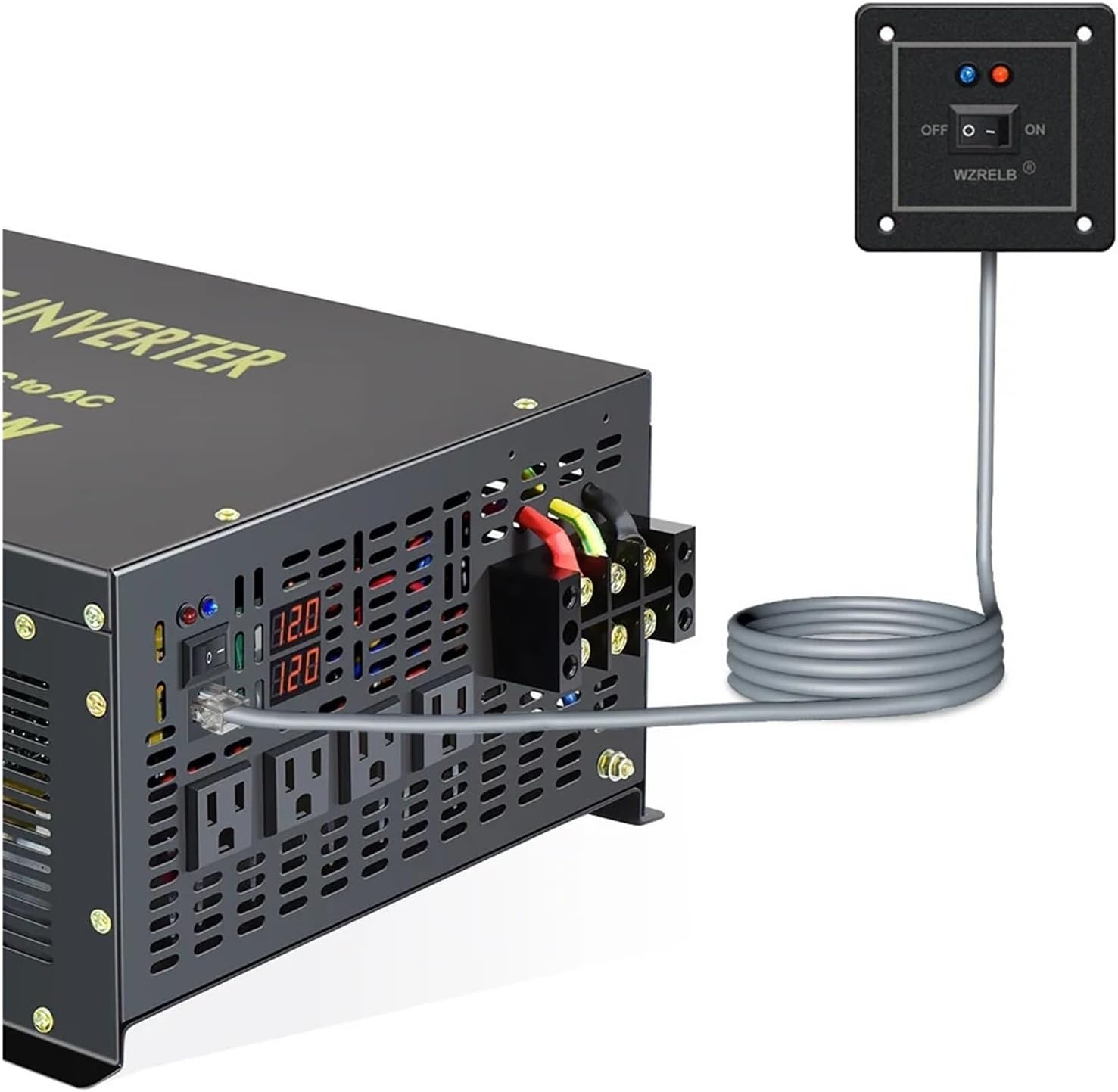 Pure Sine Wave Solar Inverter 7000W Power Supply 12/24/48/110V DC to AC 120/220/230V Transformer USB Port(110V,240V)