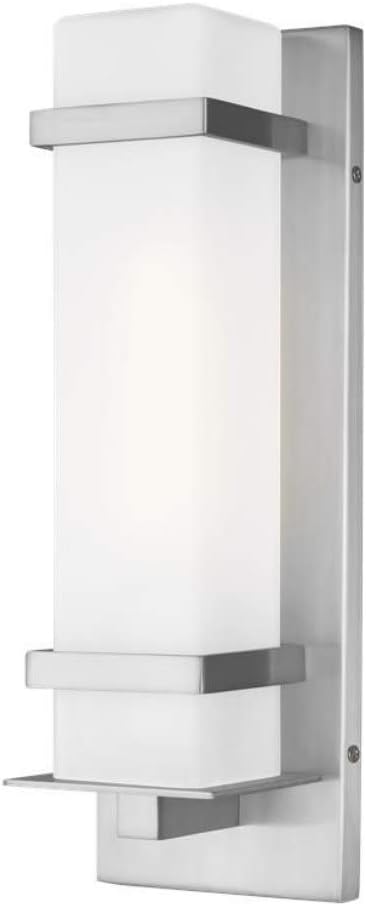 Generation Lighting 8520701-04 Alban Small One Light Outdoor Wall Lantern, Satin Aluminum