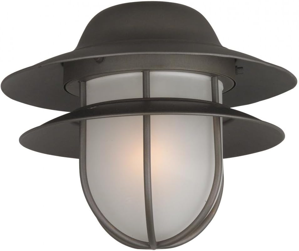 Craftmade OLK67CFL-RI 1 Light Outdoor Bowl Fan Light Kit with Frosted Glass, Rustic Iron