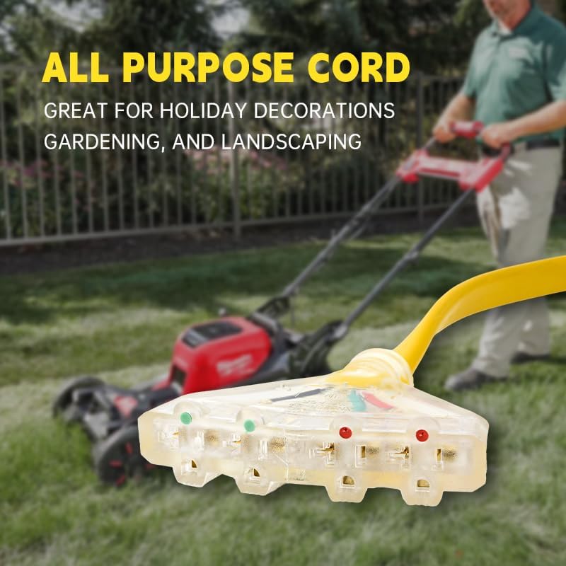 Locking Plug L14-30P to 4X 5-20R/5-15R Generator Adapter Extension Cord, 4 Prong 30 Amp to 110V,Twist Locking to 15 Amp/20 Amp Household Outlet, 125/250V 7500 Watts, ETL Listed (25FT)