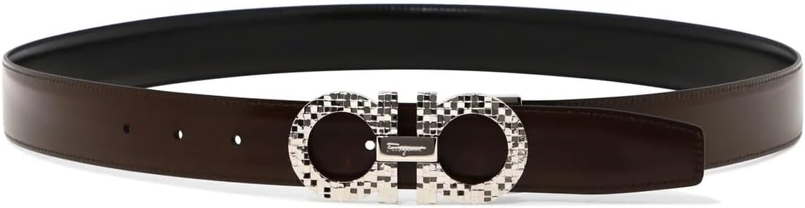 Salvatore Ferragamo Gancini Logo Engraved Reversible Buckle Belt