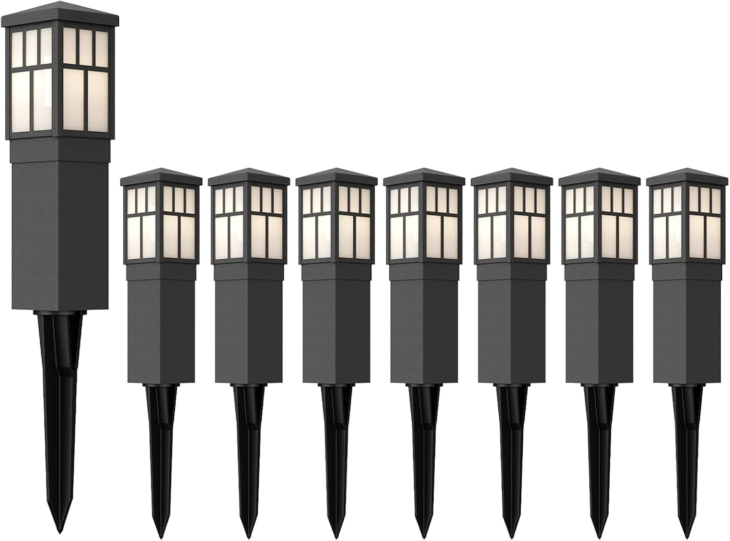 Low Voltage Landscape Lights Outdoor Pathway Lighting 8 Pack LED Path Lights 12V Landscape Light Mission Collection Bollard Decoration for Outdoor Outside Garden Driveway 8419-4321-08