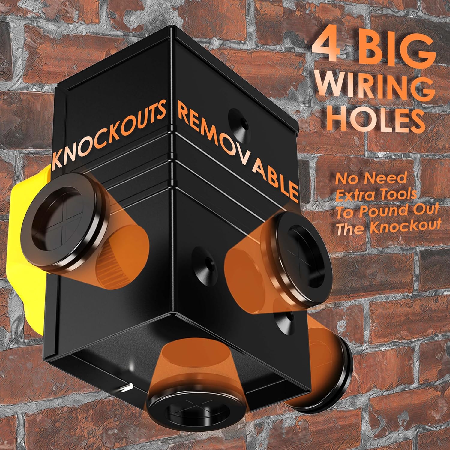 CircleCord 50 Amp Generator Inlet Box with Pre-Drilled 4 Big Wiring Holes, NEMA SS2-50P Power Inlet Box, 125/250 Volt, 12500 Watts with LED Power Indicator for Ourdoor Use, ETL Listed