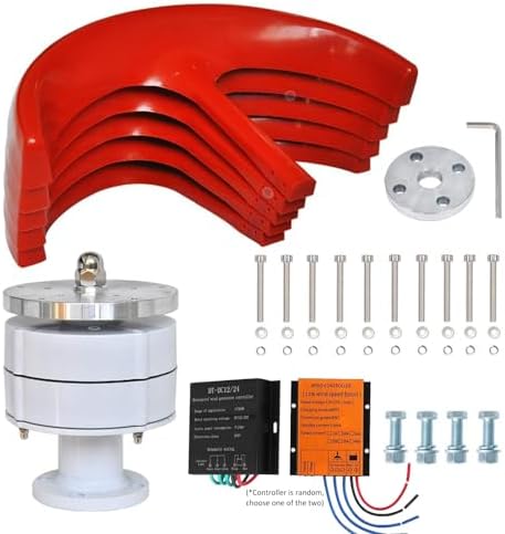 Wind Turbine Home Use Horizontal Generator Kits Blades with Controller to Charge Batteries Off Generator,12000W Vertical Wind Turbine Kit - 5 Blades Wind Generator, 3 Phase AC Permanent Magn