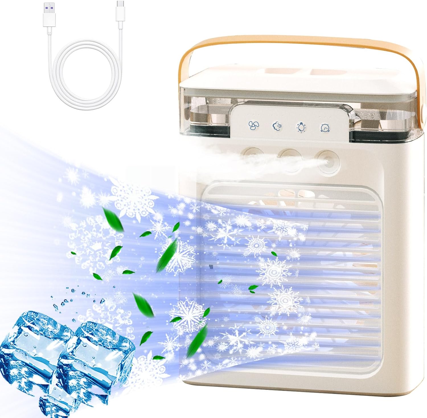 Portable Air Conditioners No Windows, Small Mini Ductless Portable Room Air Conditioner, 3 Wind Speed Portable ac Unit, Air Cooling Fan, 3H Timer Air cooler for Bedroom, Room, Office