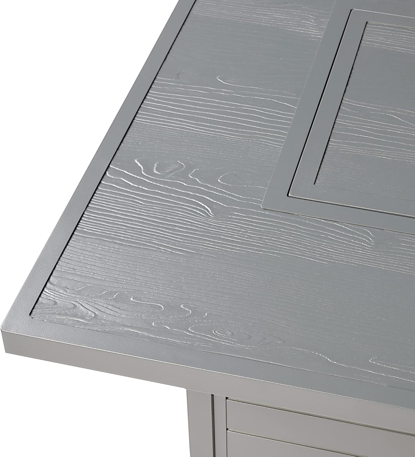 Oakland Living Rectangular 48 in. x 36 in. Aluminum Propane Fire Pit Table, Glass Beads, Two Covers, Lid, 57,000 BTUs in Grey Finish