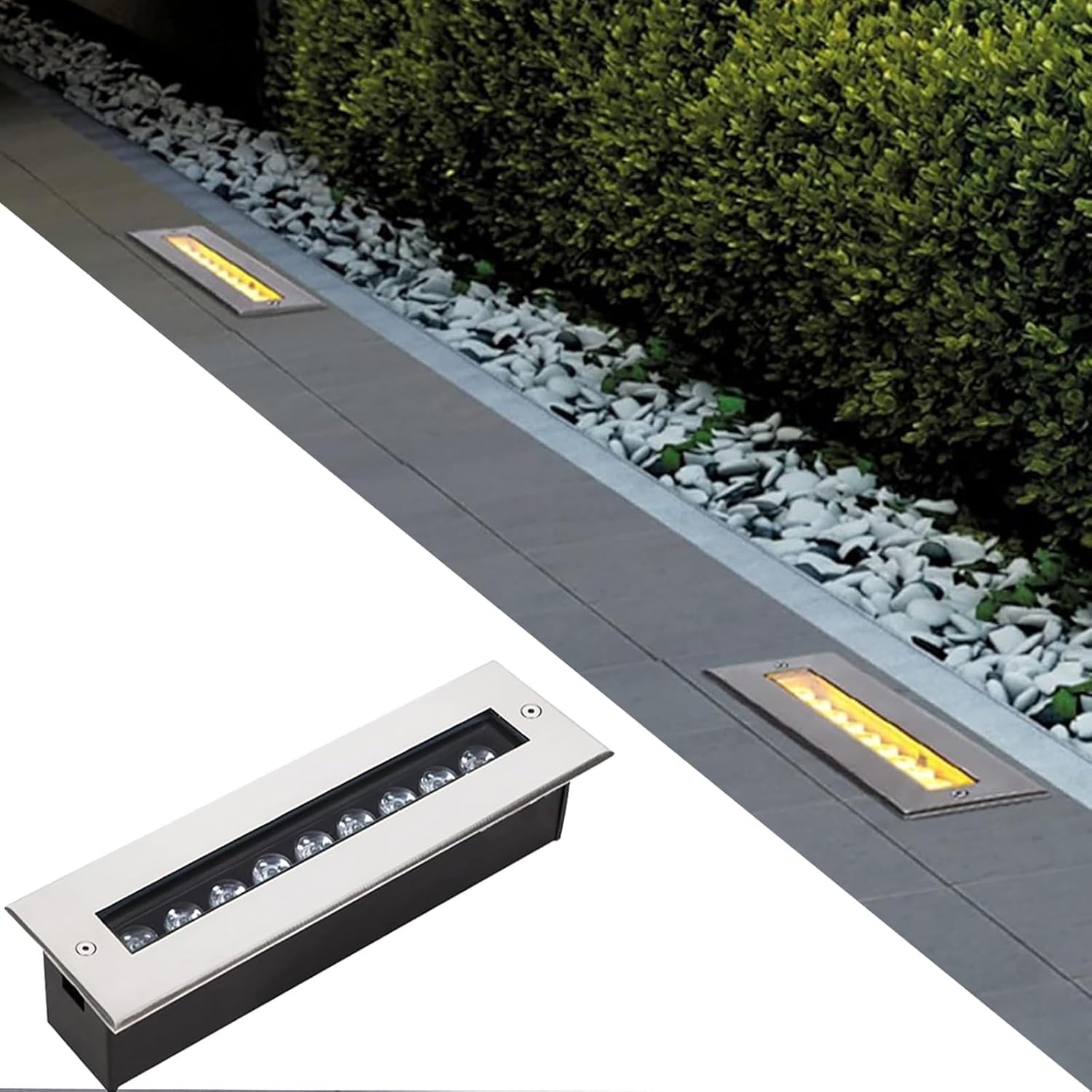 Outdoor Buried Lights - LED Landscape Lights, AC 85-265V Strip Underground Light, Ip67 Waterproof Recessed Led Floor Lamp, for Garden, Driveway, Bridge, Deck Li(White-36w