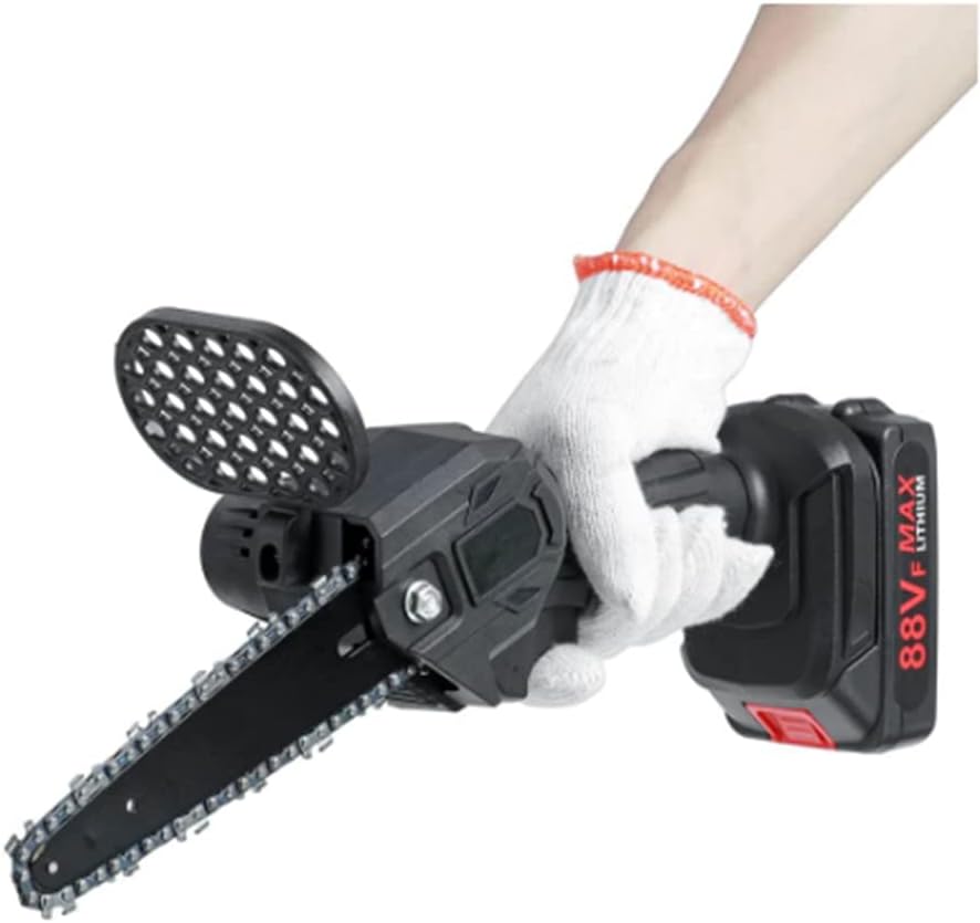 1500W 6 Inch 88V Electric Chain Saw with 2Pcs Battery Rechargeable Woodworking Cordless Pruning Chainsaw Garden Power Tool