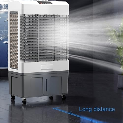 Dual Tank Air Cooler, Portable Air Conditioner with Timer and 4 Ice Packs, 3-Speed Evaporative Cooler for Office Reception Room