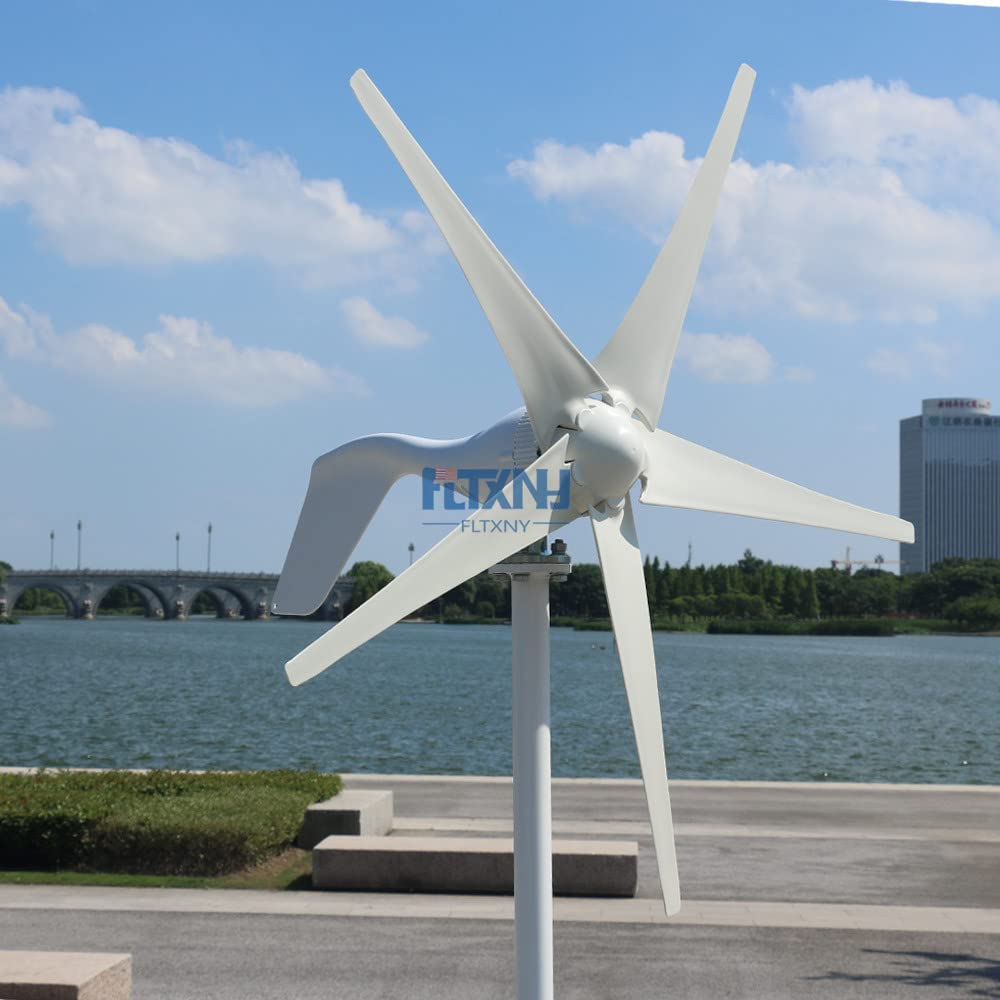 400W Wind Turbine Generator Household Type Wind Turbine 12V24V Auto Charging Controller Three Phase AC Permanent Magnet Generator - Onshore Wind(5 Blades_12V_400W)