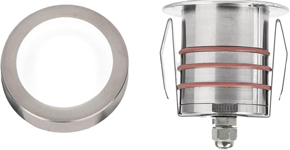 WAC Landscape Lighting, LED 2in 12V Round Low-Profile Top Inground Indicator Light 3000K in Stainless Steel