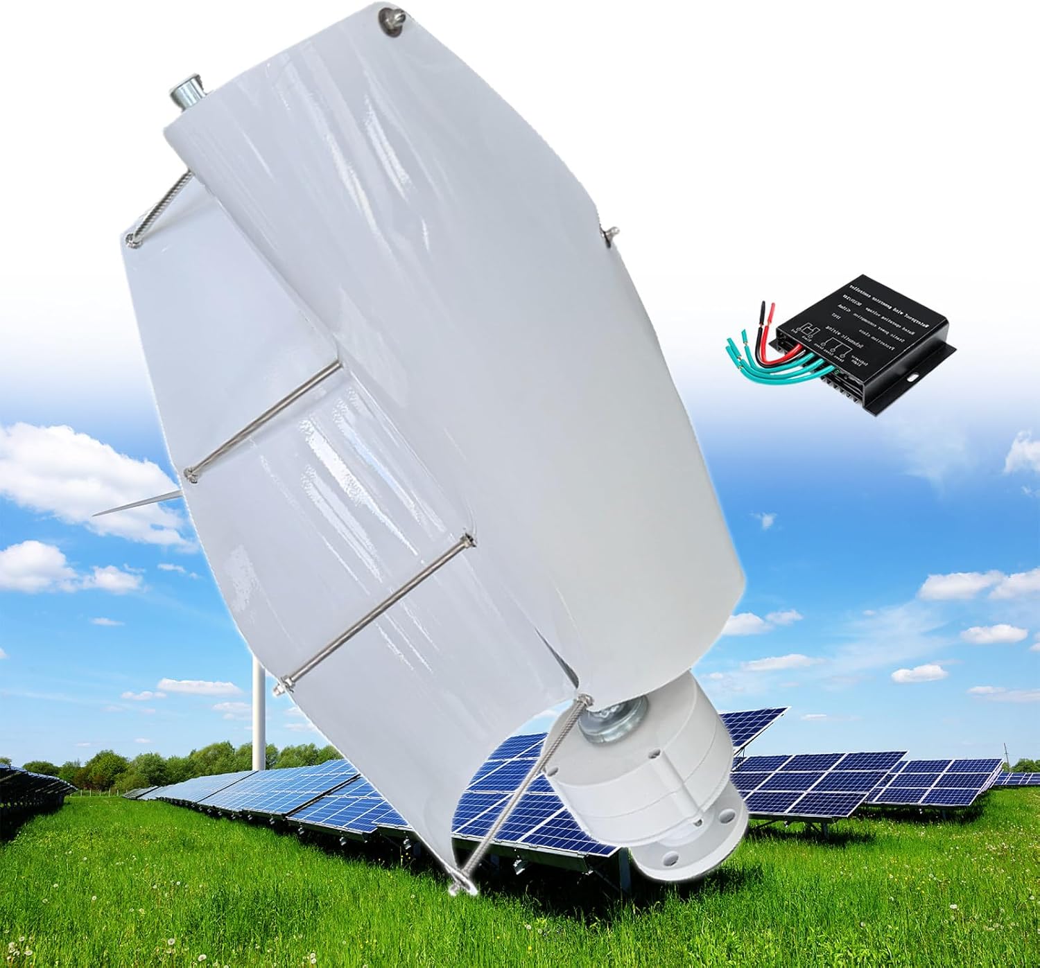 12000W Vertical Wind Turbine Generator Kit - 12V/24V/48V Portable Maglev System with Charge Controller for Boats, Cabins, Mobile Homes - Eco-Friendly Energy Solution