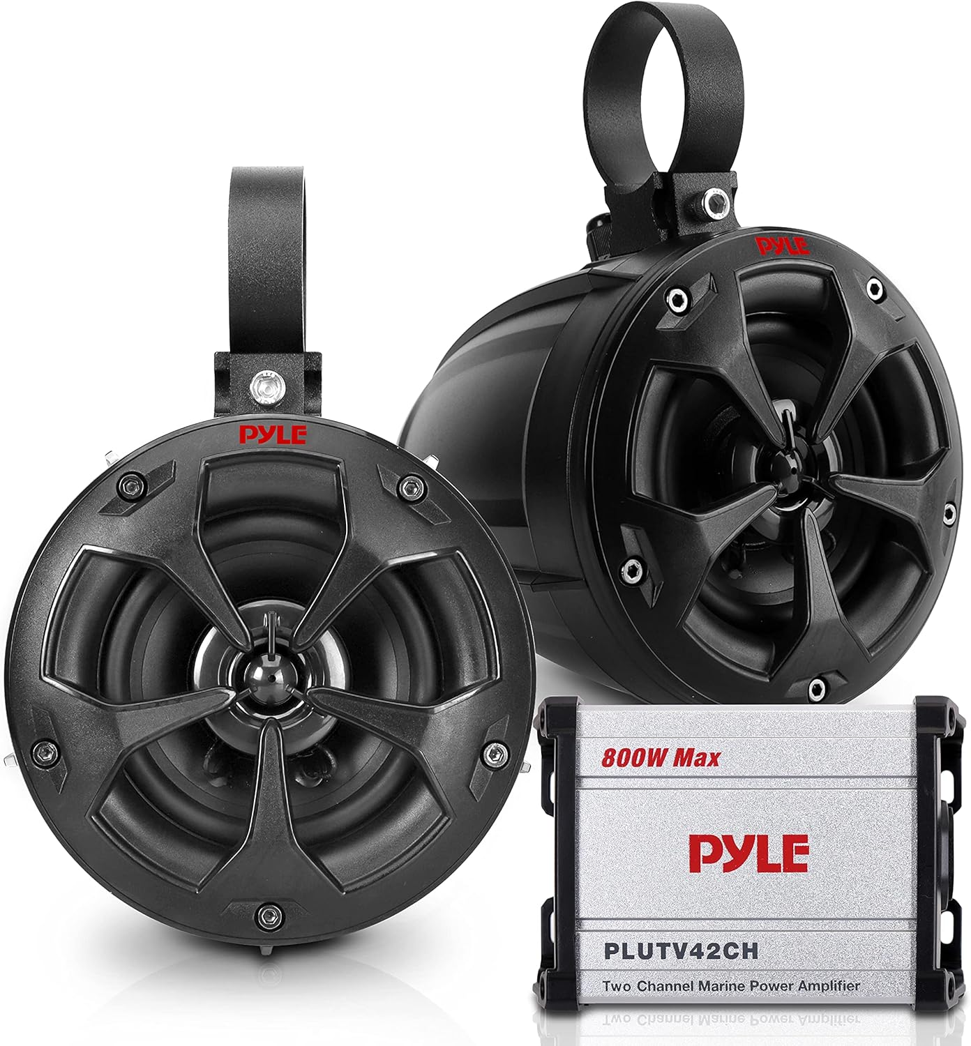 Pyle 800W Marine Speakers with Amplifier - 4