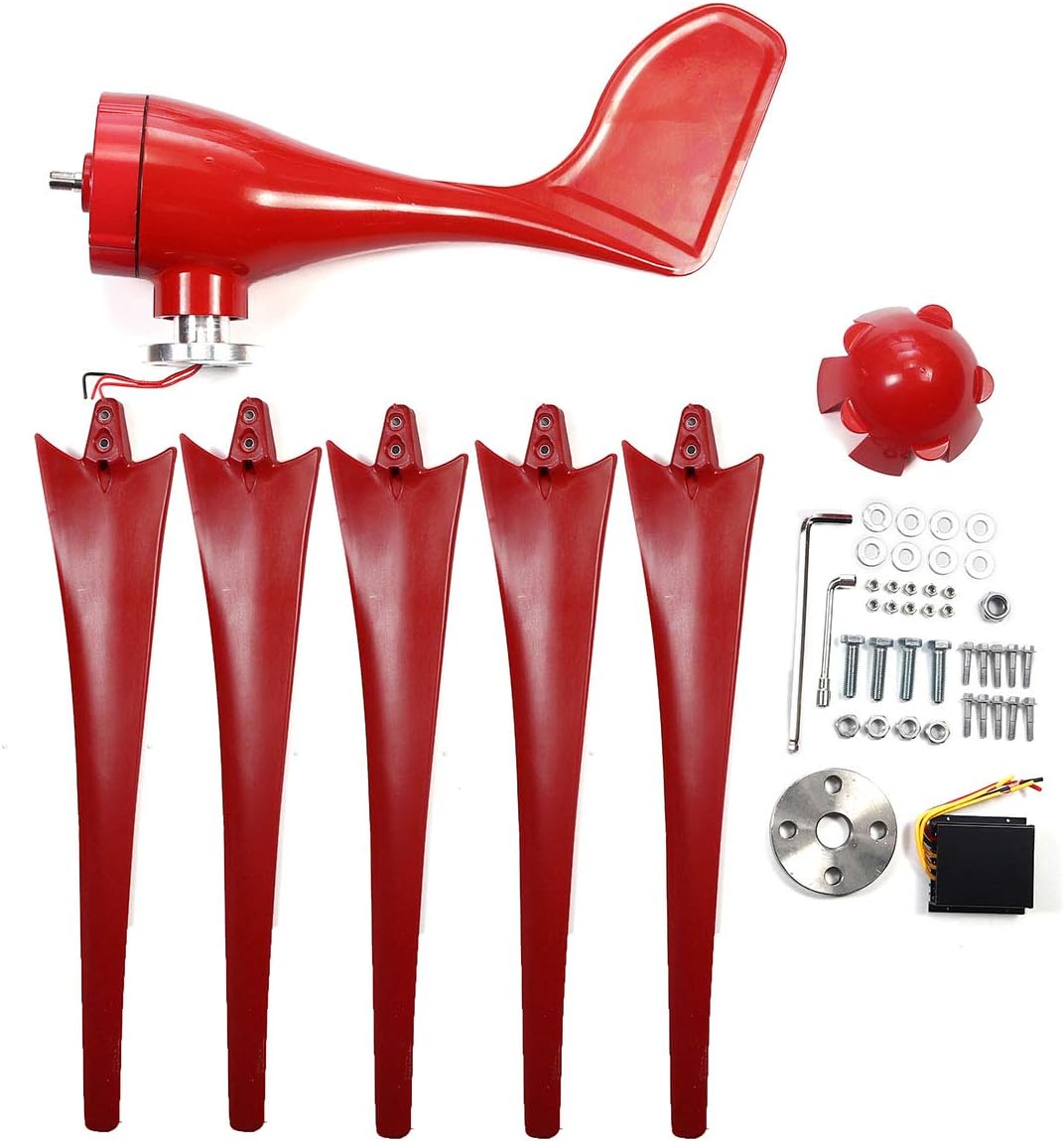 6000W 5 Blades Wind Turbines Generator 12V/24V Option with Wind Controller for Home Camping Streetlight Mounting Accessories,12v,3 Blades