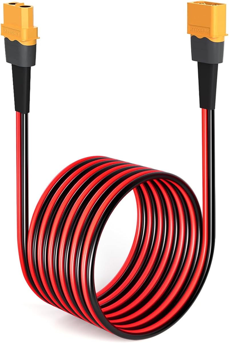 10AWG 50FT XT60 Extension Cable 2 6 10 20 35 50 75 100FT XT60 Female to Male Connector for RC Battery Portable Power Station Solar Panel(50FT)
