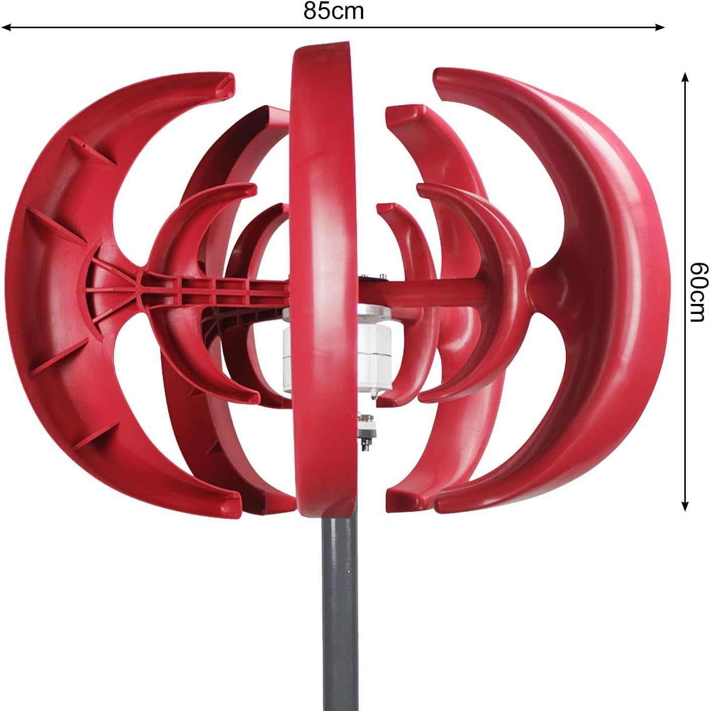 600W Wind Turbines Generator Wind Power Generator, 5 Blades DC12V Vertical Axis Wind Turbines Generator Kit for Home Hybrids Streetlight Use Red