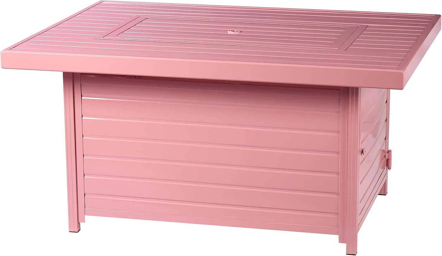 Rectangular 48 in. x 36 in. Aluminum Propane Fire Pit Table, Glass Beads, Two Covers, Lid, 57,000 BTUs in Pink Finish