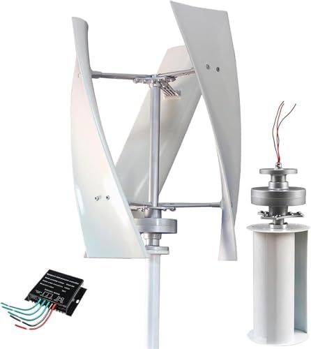 Vertical Wind Turbine Generator Kit 16000W - 3-Blade Wind Power System with Controller for Boats, Cabins, Gazebos & Mobile Energy Solutions (Red, 48V)