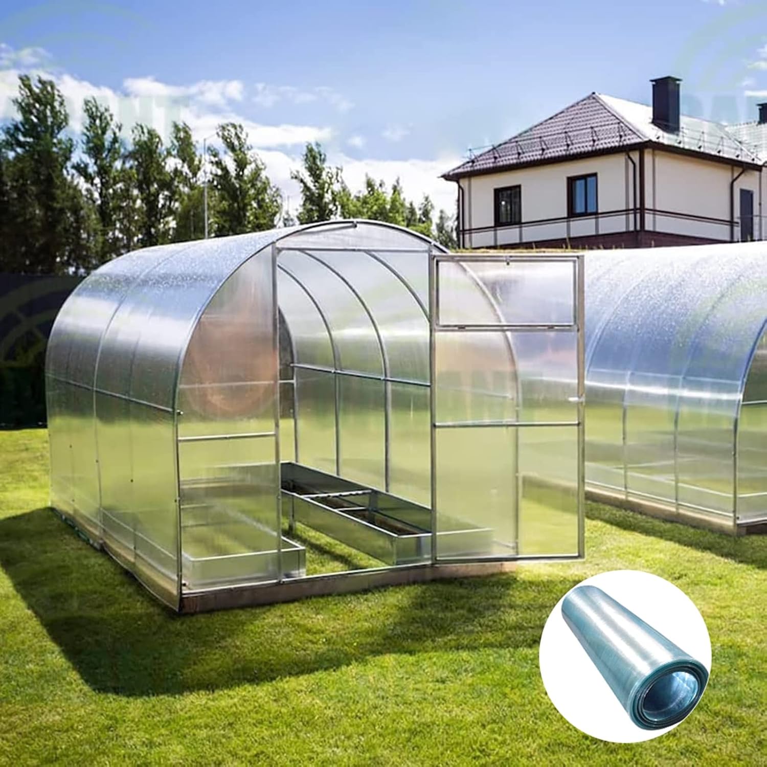 LFFH Polycarbonate Roofing Sheet,0.8mm Waterproof Transparent Daylighting Panels Outdoor Garden Clear Roofing Panels Easy to Bend & Cut for Greenhouse Canopy (Color : Clear, Size : 1.2mx2m)